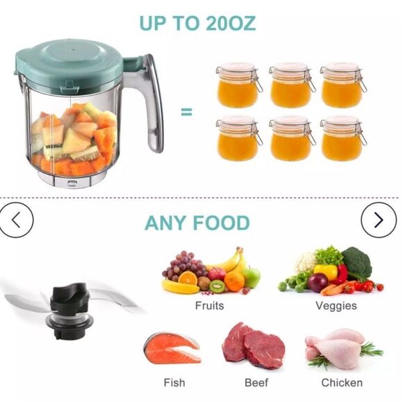 MaxKare Baby Food Processor in Mint Green/Blue. New in box! - Picture 4 of 14